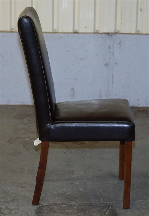 Suite of Six Bicast Leather Contemporary Dining Chairs with Custom Made