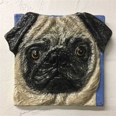 Pug Puppy Dog Ceramic Pet Portrait Sculpture 3d Animal Art Etsy
