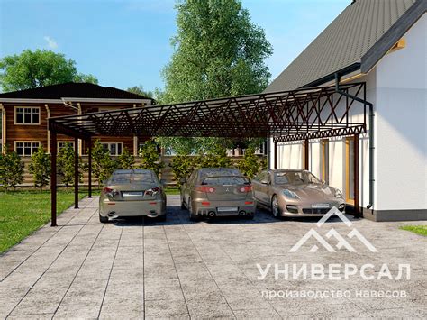 Навес примыкающий к дому №8 на заказ с бесплатной доставкой и ...