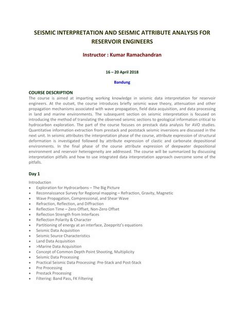 Pdf Seismic Interpretation And Seismic Attribute Analysis For