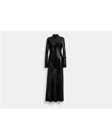 Coach High Neck Sequin Dress In Black Lyst