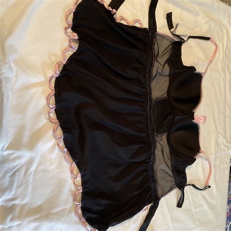 Victoria Secret French Maid Outfit Lingerie Shirt Bra Gem