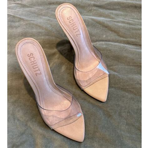 SCHUTZ Shoes Schutz Light Nude Slip On Pointed Toe Wedge High Heel