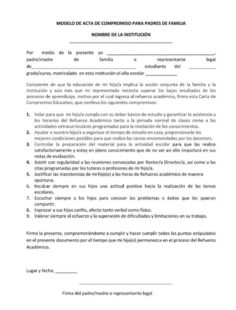 Modelo De Acta De Acuerdos Y Compromisos Acta De Acuerdos Y Pdmrea My