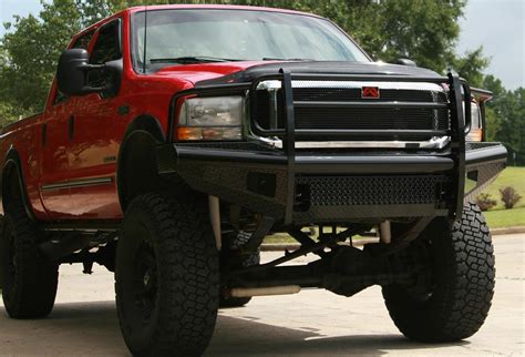 Fab Fours Black Steel Full Guard Bumpers For 99 04 Ford F 250350450