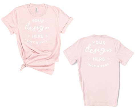 Soft Pink Bella Canvas 3001 Front And Back T Shirt Mockup Etsy UK