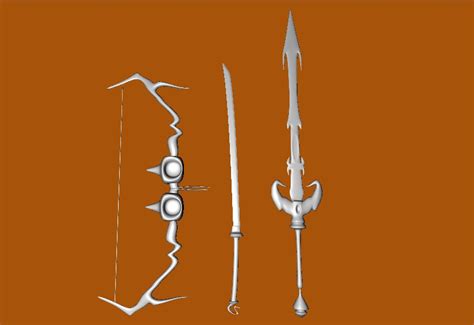 Bow Katana Longsword Blender 3d Model