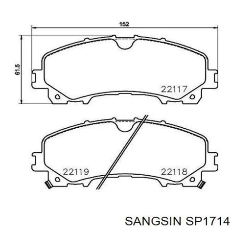 SP1714 SANGSIN pastillas de freno delanteras