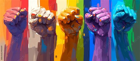 Pride Fist Lgbt Gay Rainbow Hand Lgbtq Flag Day Fight Oil Painting Strokes Fist Pride Lgbt
