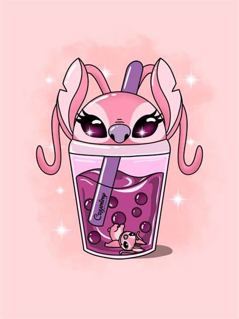 Bubble Tea Angel By Creamimy Dessin Kawaii Dessin Kawaii Glace