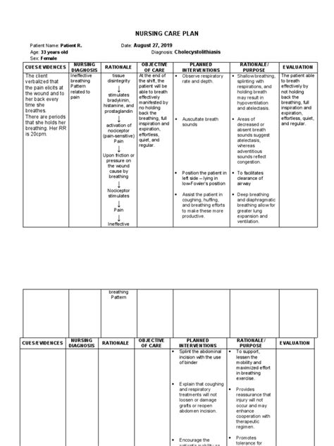 Ncp Ineffective Breathing Pattern Pdf Breathing Clinical Medicine