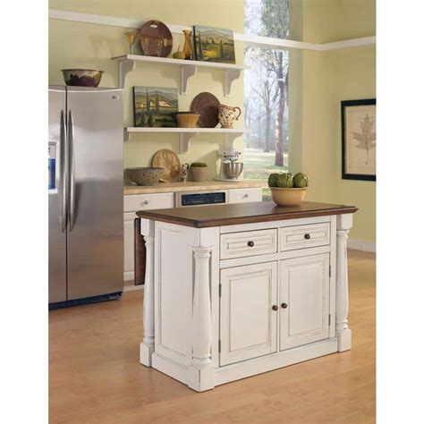 Home Styles Monarch White Kitchen Island With Drop Leaf-5020-94 - The ...