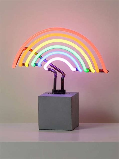 Rainbow Concrete Base Neon Sign Oliver Bonas IE Rainbow Interior