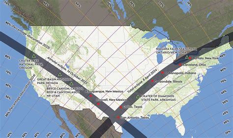 October eclipse map for the upcoming annual solar eclipse