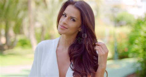 Brunette Woman With Naked Back Pose On Wild Beach Stock Video Video Of Beauty Adventure