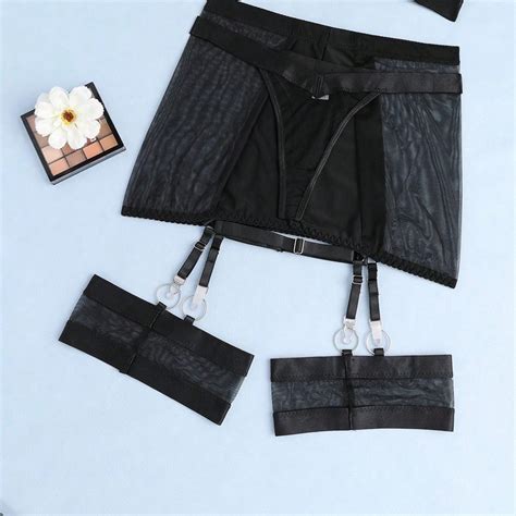 Conjunto De Lingerie Sexy Rede Ligas Selvagem Pe As Shein Brasil