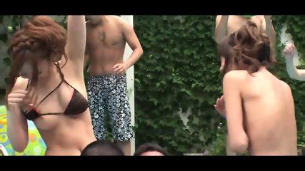 Asian Bikini Sluts Playing By The Pool