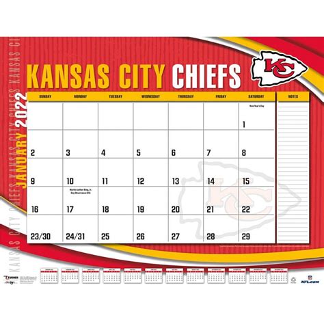 Kansas City Chiefs Printable Schedule