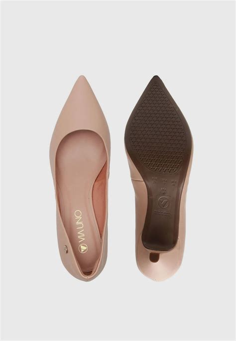 Scarpin Via Uno Liso Nude Compre Agora Dafiti Brasil