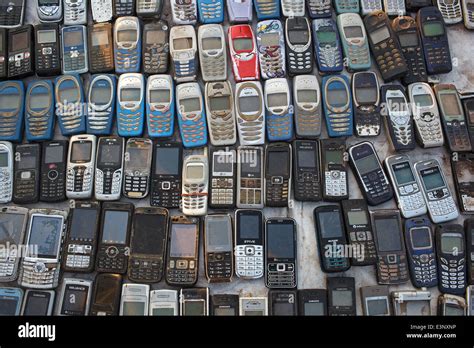 Old Used Mobile Phones Cellphones Mostly Nokia For Sale At The Flea