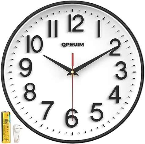 Qpeuim Wall Clock Wall Clocks Silent Non Ticking Battery Operated Large