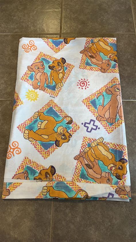 Vintage 90s Disney The Lion King Twin Flat Sheet Simba Nala Etsy