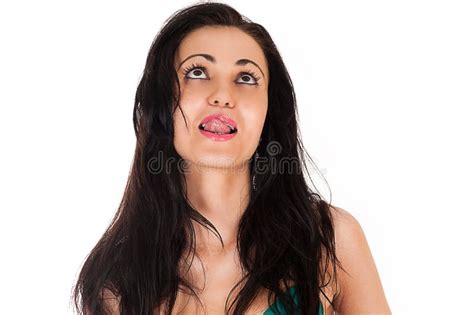 Brunette Luxurious Hair Looking Up Stock Photos Free Royalty Free Stock Photos From