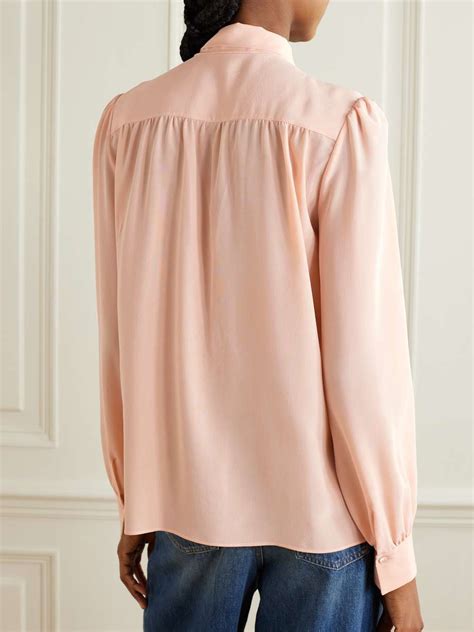 CHLOÉ Pussy bow silk crepe de chine blouse NET A PORTER