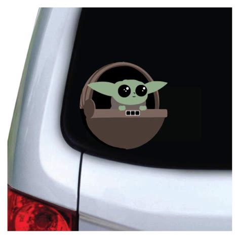 The Cute Is Strong With This One Baby Yoda Car Decal