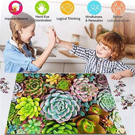 HUADADA Jigsaw Puzzles 1000 Pieces Succulent Plants Puzzles For Adults