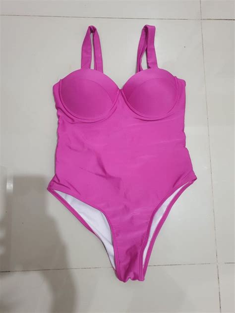 Trendy Lovito One Piece Swimsuit In Hot Pink On Carousell