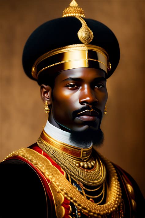 Lexica Portrait Of Strong Afro African King Dressed In Gold Ornaments