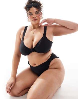 South Beach Curve Bikini Top In Black ASOS