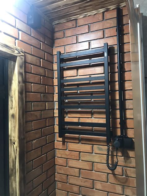 Рушникосушка електро чорна полотенцесушитель электрический лофт черный ...