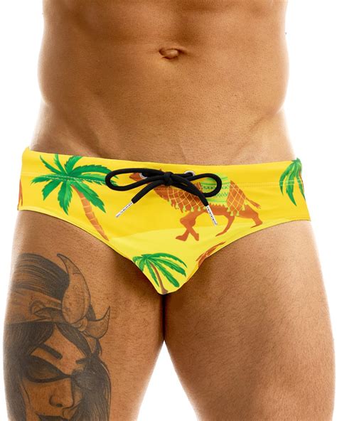 Snapklik MIZOK Mens Sexy Low Rise Swimsuit Hot Print Bikini