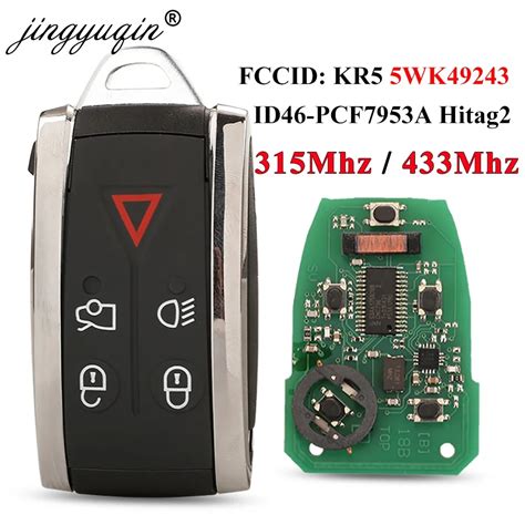 jingyuqin 315/434Mhz 5WK49243 Remte Key 5 BTN Fob For Jaguar XF XFR XK ...