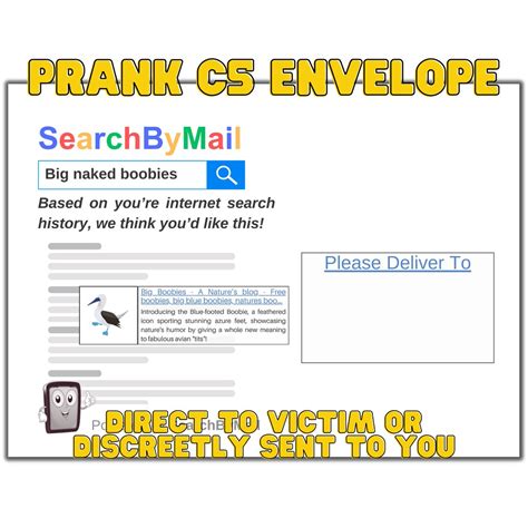 Big Naked Boobies Search History Envelope Prank Mail Sent Etsy