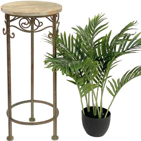 Dandibo Tabouret Fleurs M Tal Rond Cm Porte Fleurs Table D