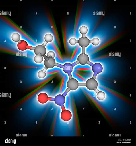 Metronidazole Molecular Model Of The Drug Metronidazole C6h9n3o3