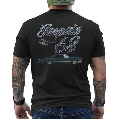 1963 Impala Low Rider Kustom Lead Sled Hot Rod Muscle Car Men S Back Print T Shirt Monsterry