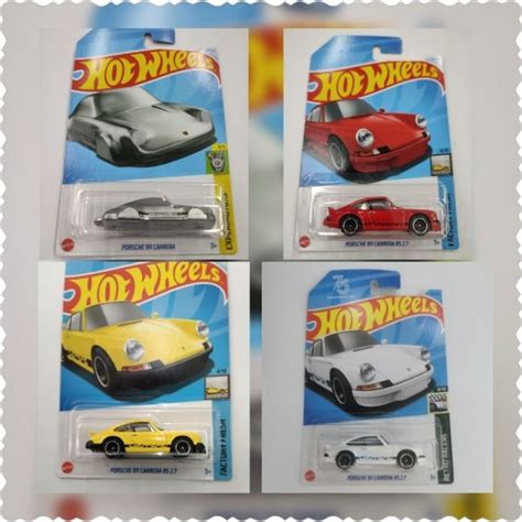 MERAH GANTUNGAN PUTIH Hot WHEELS G F A PORSCHE CARRERA RS White Yellow Red ZAMAC