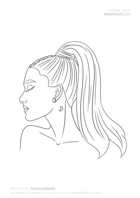 Ariana Grande Drawing Outline