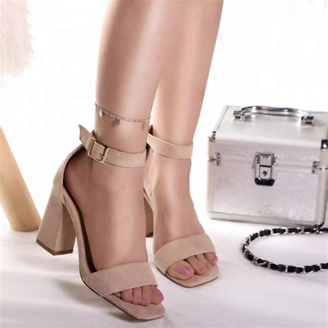 Sandale Dama Cu Toc Nude Din Piele Ecologica Intoarsa Aroza Modastil Ro