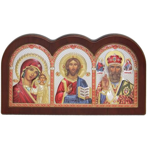 Икона триптих на дереве (21,5 х 12 см), цена — 8483 р., купить в ...