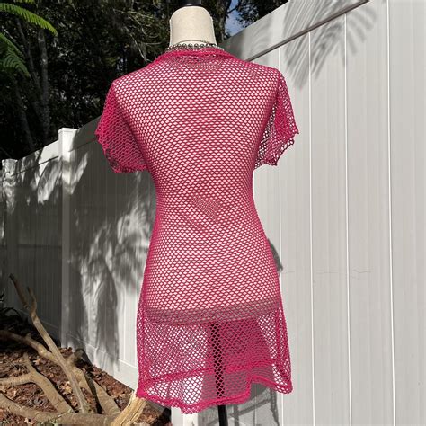 Hot Pink Fishnet Dress Perfect Thing To Depop