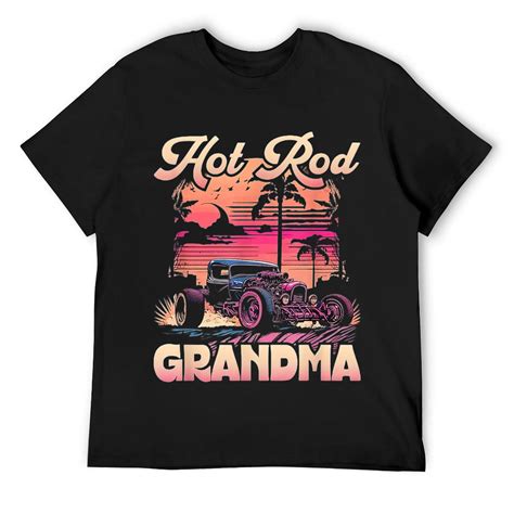 Mens Hot Rod Grandma Retro Muscle Car Hot Rod T Shirt Black Walmart