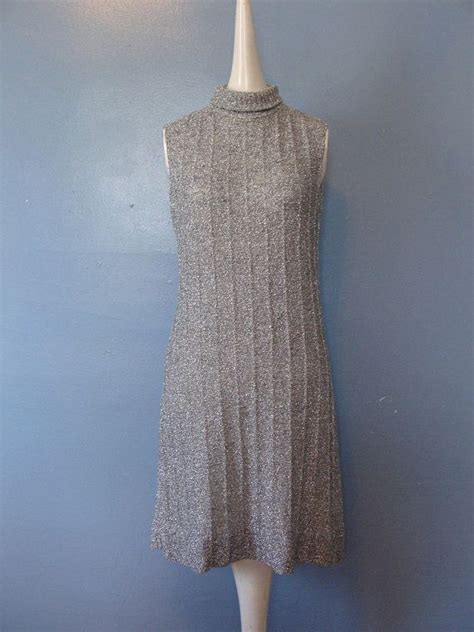 Vintage Metallic Dress 60s Silver Lurex Kimberly Metallic Etsy