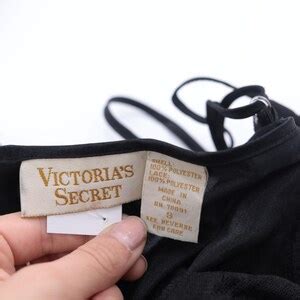 Vintage Victoria S Secret Slip Dress S Black Satin Nightgown Lace Trim Mini Lingerie Spaghetti