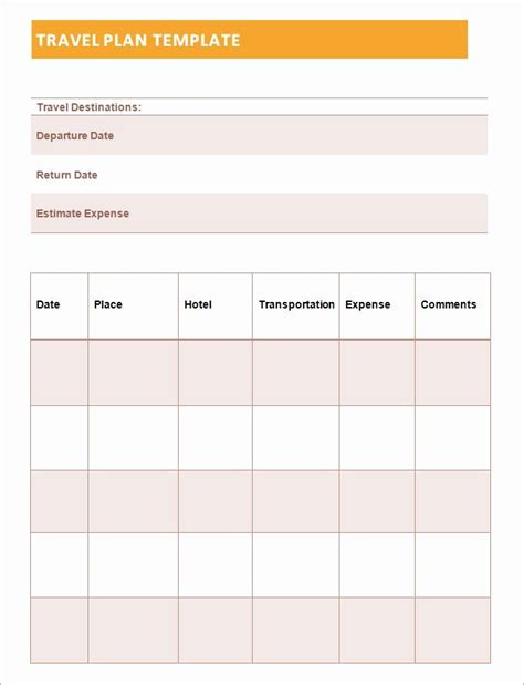 Trip Planner Template Excel Awesome Travel Planner Template Download ...