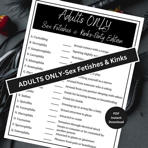Sex Fetishes Kinks Adult Game Sex Fetish Kink Party Game Adult Only Games Naughty Games